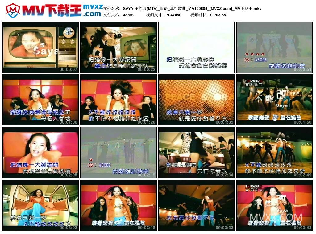 SAYA-不能改(MTV)_国语_流行歌曲_MA100804